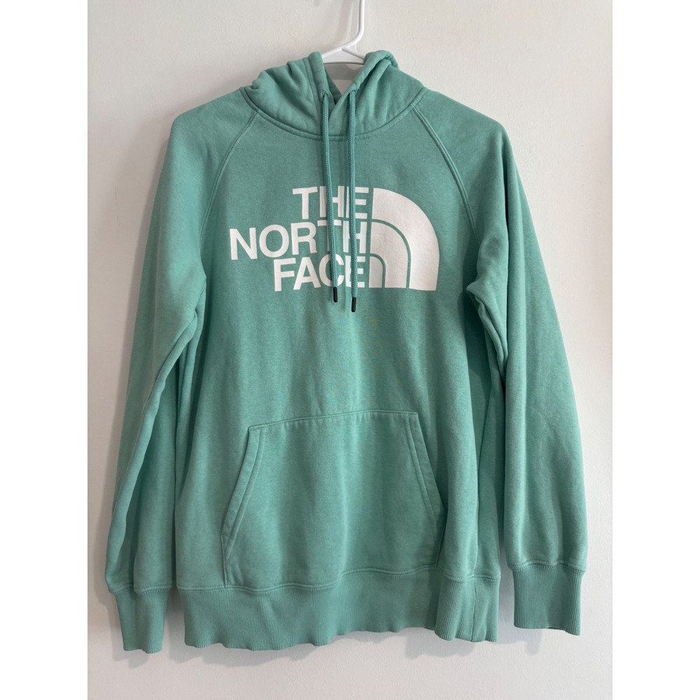 The North Face Half Dome Pullover Hoodie Womens Small Mint Green Logo